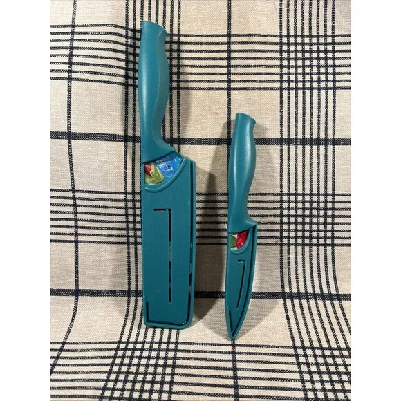 Pioneer Woman Sweet Romance Stainless Steel Knife 2Pc Set W Sheath Floral Green - Picture 4 of 4